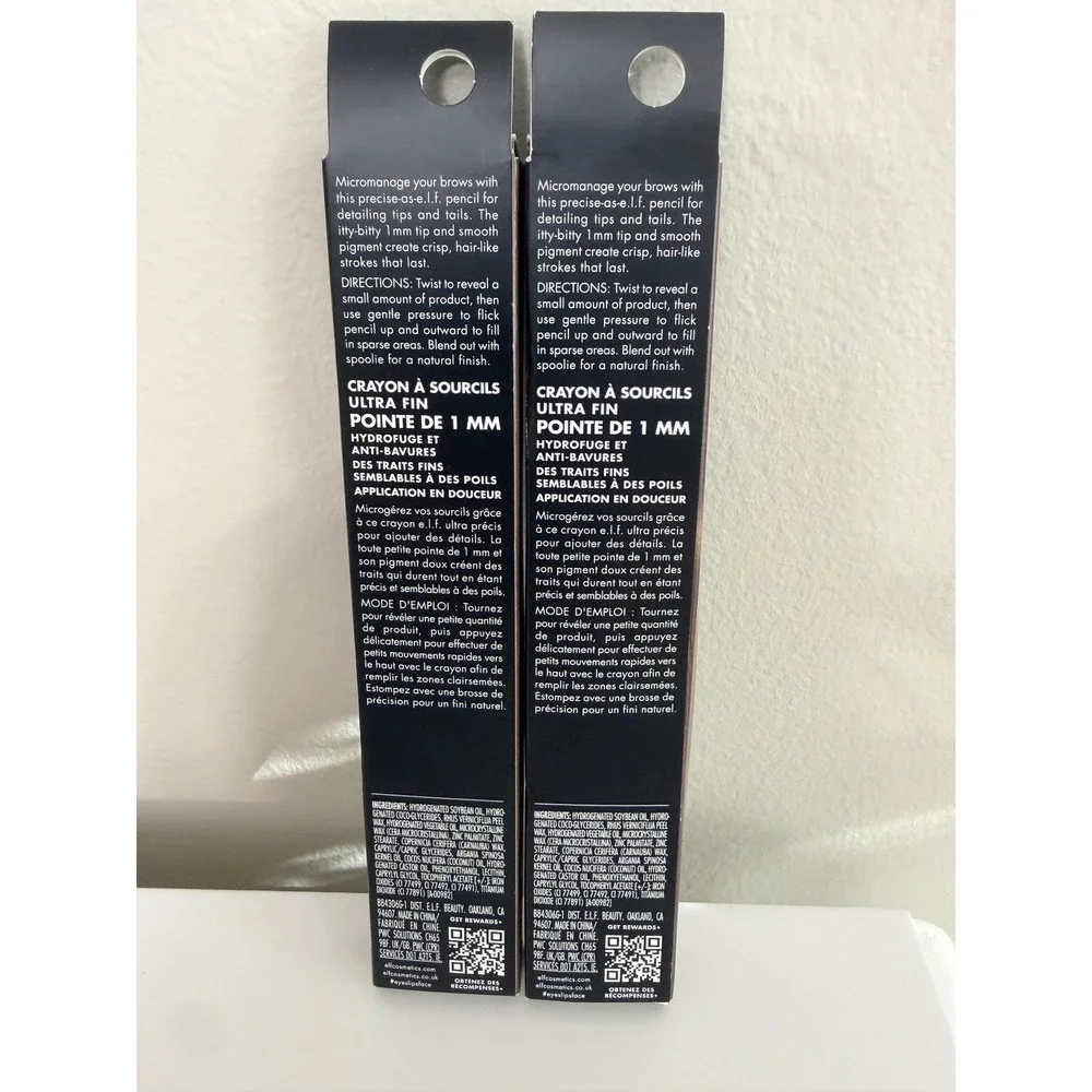 e.l.f. Micro-Fine Brow Pencil Women 2-Pack Neutral Brown 1mm Tip NWT